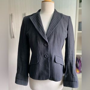 Ann Taylor two button textured blazer w/ pockets‎ purple lining size small